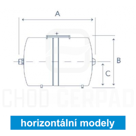 NORIA Tlaková nádoba APTH-80 s butylovou membránou - 80 litry, horizontální model (registrační sleva až 5%)