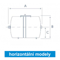 NORIA Tlaková nádoba APTH-38 s butylovou membránou - 38 litry, horizontální model (registrační sleva až 5%)