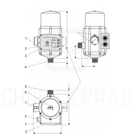 PUMPKONTROL PS01 automatický tlakový spínač