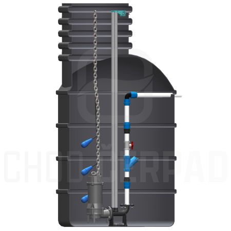 PUMPA black line Box 1 SE 40BLC1.5 XTREME čerpací jímka včetně šachty a spínací skříňky, spouštěcí zařízení, plováky 3ks, 400V 1