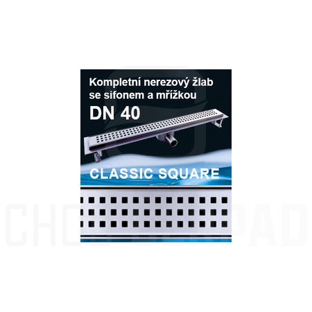 Kompletní odtokový žlab NORIA DN40-CLASSIC SQUARE 700