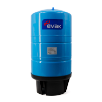 EVAK PUMPS SPTB 080 - Vertikální membránová nádoba 80 litrů s podstavcem, 10 BAR, 90°C, G1"