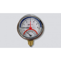 H-LINE termomanometr se spodním napojením, 0-120°C, BAR , D=80 mm