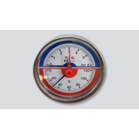 H-LINE termomanometr se zadním napojením, 0 - 120°C, 0 - BAR , D=80 mm