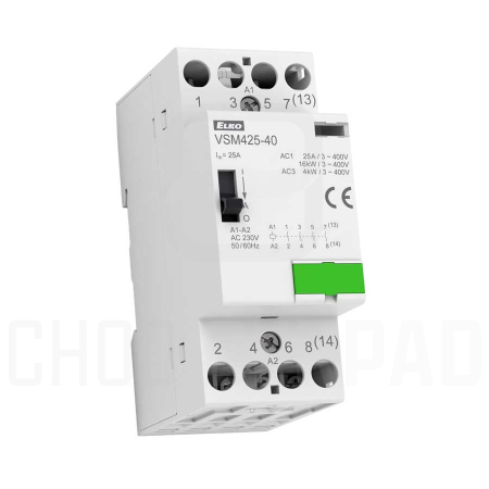 VSM425-04 230V AC  Instalační stykač s manuálním ovládáním 4x25A