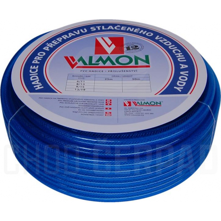 Hadice Valmon 1124 pro přepravu stlačeného vzduchu a vody transparentní modrá 1/2" balení 50m
